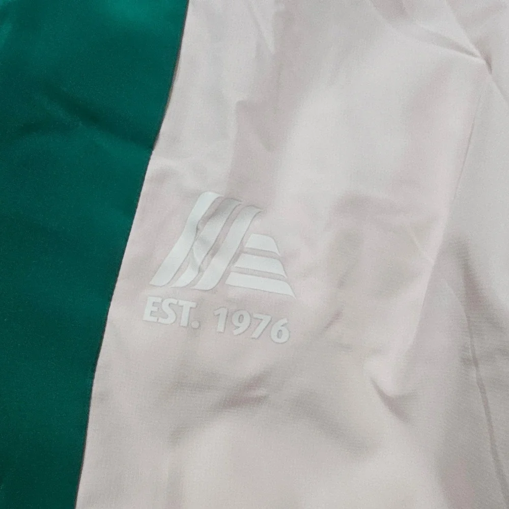 Aldi Tracksuit Set Womens Medium Green White Windbreaker Snap Pants Retro Gear
